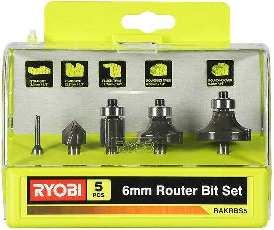 Ryobi RAKRBS5 Serie - Bovenfrees Bit Set - 5-delige Set