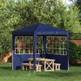 Prolenta Maison Exclusive Partytent zijwand, 2 stuks, 200 x 195 cm, blauw, PE en staal