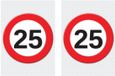 Bellatio Decorations Poster de porte d'anniversaire - 2x - 25 ans - panneau stop - 59 x 84 cm