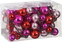 Mica Decorations Kerstballen Guirlande - L180 cm - Roze