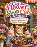 Cozy Flower Shop Cats Coloring Book