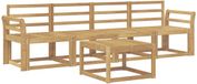vidaXL Ensemble de salon d'extérieur, 5 pièces, blanc, bois d'acacia massif