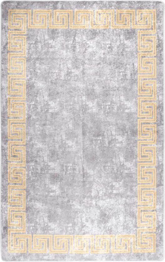 vidaXL Vloerkleed Wasbaar 160x230 cm Grijs