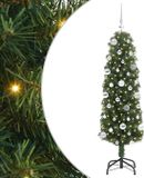 vidaXL Kunstkerstboom Groen 150 cm PVC en Staal en Kunststof
