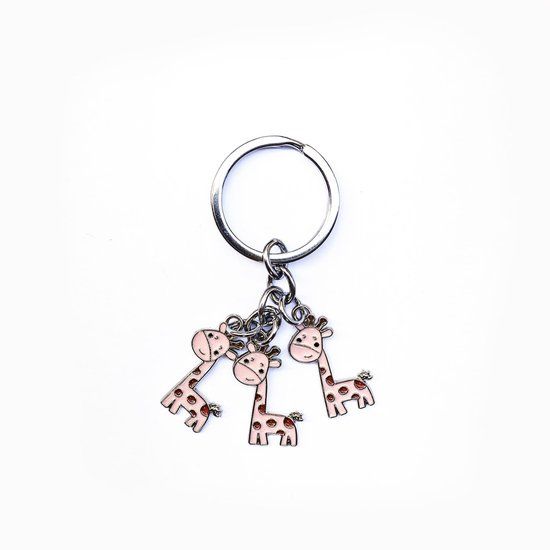 Top1Toys Wildlife - Sleutelhanger - Giraffe - Roze/Zilver