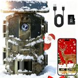 iZEEKER Zonne-wifi-jachtcamera, 4K, 64MP, Bluetooth, Nachtzicht, 0.1s Bewegingsdetectie, 5200mAh Batterij, 32GB Micro SD-kaart