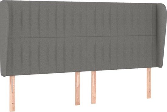VidaXL Hoofdbord Donkergrijs 163x23x118/128 cm Stof
