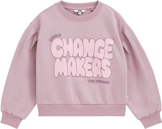 WE Fashion Meisjes oversized sweater met print