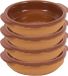 Merkloos / Sans marque Gerimport Tapas bakje/schaaltje - 4x - San Sebastian - met handvat - 17 cm - aardewerk - bruin