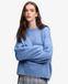 Superdry Pull Tricot Gratté Coupe Oversize Bleu Taille : 34