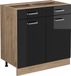Vicco R-Line Keukenonderkast – 80 cm, WB Antraciet Zwart hoogglans