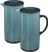5Five Carafe à jus/carafe - Lot de 3 pièces - bleu pétrole - avec couvercle - 1950 ml - plastique