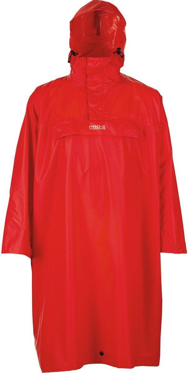 Pro-X Elements Regenponcho High Peak Polyester Rood Maat M/L
