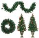 HOMCOM Ensemble de décorations de Noël 40x40x90cm PVC Vert
