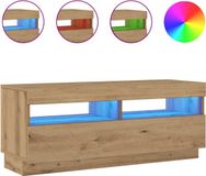 vidaXL TV-meubel met LED, 100x35x40 cm, bewerkt hout, ambachtelijk eiken