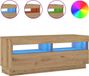 vidaXL meuble TV avec LED, 100x35x40 cm, bois d'ingénierie, chêne artisanal