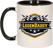 Bellatio Decorations Vader/papa cadeau mok - Legendaddy - geel/zwart - 300 ml - verjaardag
