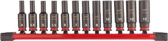 Milwaukee ShockWave™ Krachtdoppenset 1/4 Vierkant | lang | 12-delig - 4932480453