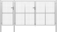 vidaXL Tuinpoort Staal Zilver 400x150 cm