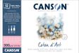 Canson Coton D'Art Aquarelpapier, gesatineerde korrel, 300 g/m², blok aan de lange zijde gelijmd, 10,5 x 15,5 cm, natuurlijk wit, 12 vellen