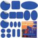Kit de réparation pour doudounes, 18 pièces, bleu marine, nylon, auto-adhésif