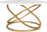 Vicco Calgary table basse – 79.5 x 46 cm Blanc/Or