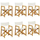 vidaXL Tuinstoelen 8 stuks Gecapitonneerde zitting Acaciahout Polyester Crème Wit