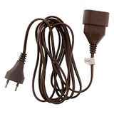 Zenitech - Elektrische Verlengsnoer HO3VVH2F 2x0.75mm² - 6A Stopcontact met Kinderbeveiliging - Kwaliteitskabel voor Binnengebruik - Voldoet aan NF Normen - Bruin - 2m