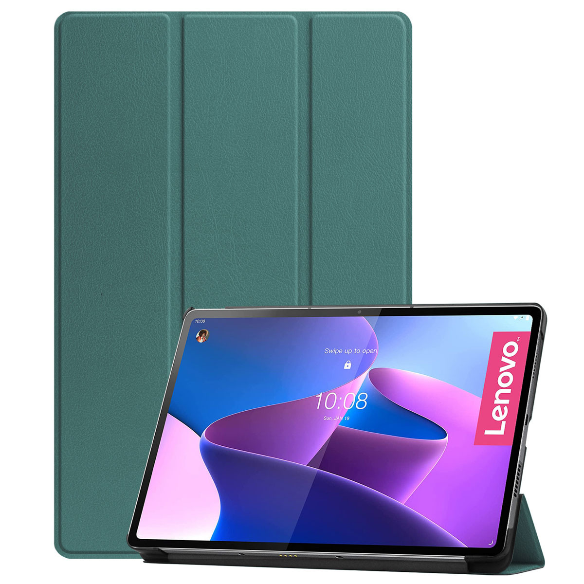 imoshion Trifold Bookcase Lenovo Tab P12 Pro tablethoes - Donkergroen