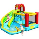 Coast Château gonflable 6-en-1 - Toboggan incurvé - Mur d'escalade et canon à eau - 320 x 305 x 213 cm