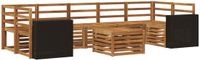 vidaXL - Bank loungeset - Naturel - Massief Acacia Hout - 7 zitplekken