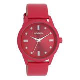 OOZOO Timepieces - Viva magenta OOZOO horloge met viva magenta leren band - C11286