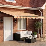 vidaXL Parasol manuel avec bras articulé et éclairage LED, multicolore, 4,5 x 3 mètres