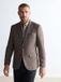 Next - Heren - Signature Nova Fides Blazer van wolblend met visgraatmotief - Bruin