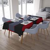 Bonamaison Tafelkleed, Anti-Mold, Sneldrogend, Waterdicht, 100% Polyester Tafellaken, rood Zwart, 140 x 200 Cm - Ontworpen en Vervaardigd in Turkije