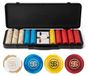 Pokerchips argile 14 grammes 40 mm Set de 500 Avec valise Sans valeurs