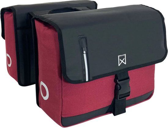 Willex Fietstassen zakelijk 30 L canvas rood - Dubbele fietstas