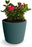 Prosperplast Plantenpot/bloempot Buckingham - buiten/binnen - design kunststof - zeeblauw - D34 x H30 cm