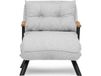Fauteuil convertible avec dossier réglable en tissu teddy gris