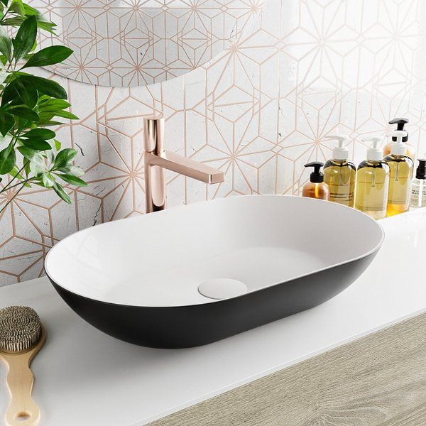 Mondiaz Onni waskom 55x35x10cm ovaal opbouw Solid Surface Urban/Talc M80178UrbanTalc