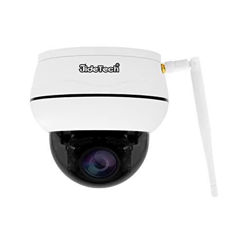 JideTech PTZ WiFi-buitenbewakingscamera, 5MP dome IP auto-trackingcamera met 5x optische zoom, 2-weg audio, IP66 waterdicht, 30M nachtzicht, ondersteuning voor 128G SD-kaart, P1 Plus-5MP-WF