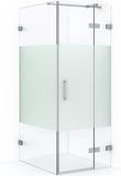 Maxaro Douchecabine Diamond 90x80cm 8mm Helder Veiligheidsglas met Matte Strook Chroom