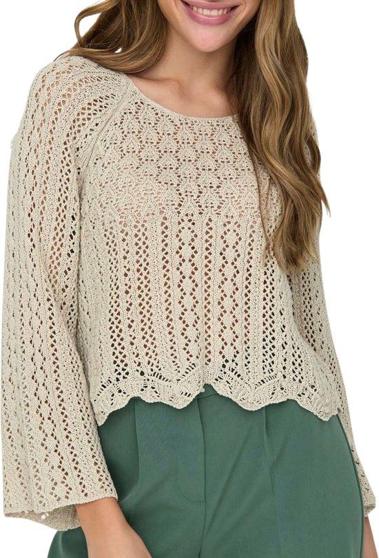 ONLY ONLNOLA LIFE 3/4 PULLOVER KNT NOOS - Feather Gray - XS