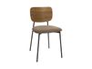 Juliette Chaise Côtelé dossier Bois - Coloris Taupe