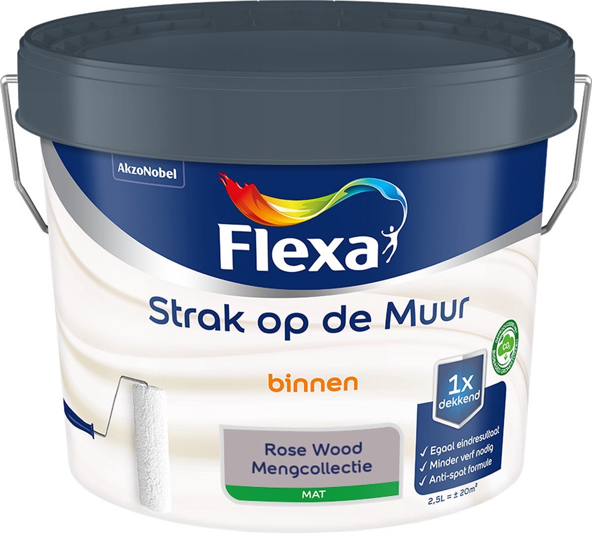 FLEXA Strak op de muur Muurverf - Mengcollectie - Rose Wood - 2,5 liter