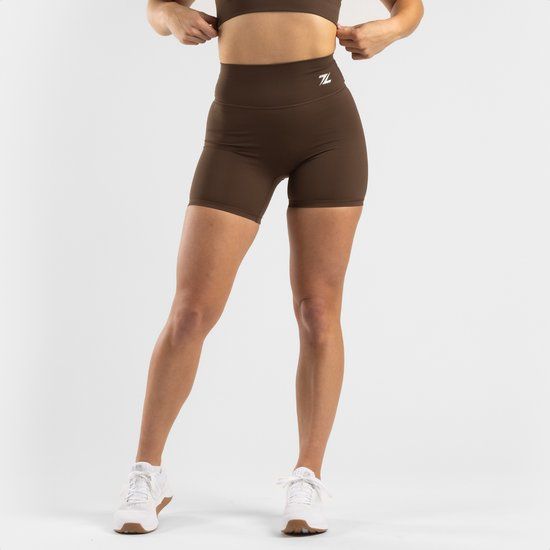 ZEUZ Korte Sport Legging Dames High Waist - Bruin - Maat XS