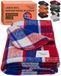 Woolly Mammoth Merino wollen deken - 167,6 x 228,6 cm / 4 lbs dik, outdoor/indoor plaid voor kampvuur, picknick, strand, bestelwagen, huis, boerderij collectie, zware isolerende slaapplaid, rood wit