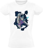 Sol's Astronaut in de ruimte met een gitaar Dames T-shirt - 5XL