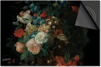 Dietrix Inductie beschermer 65x52 - Bloemen en Planten - Boeket op zwart vintage