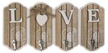 ootb Houten sleutelbord, Love, met 4 haken, ca. 15 x 30